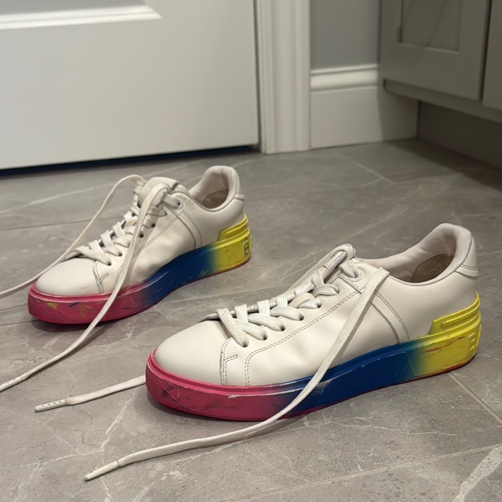 Balmain White and Pink Sneakers Modern Design